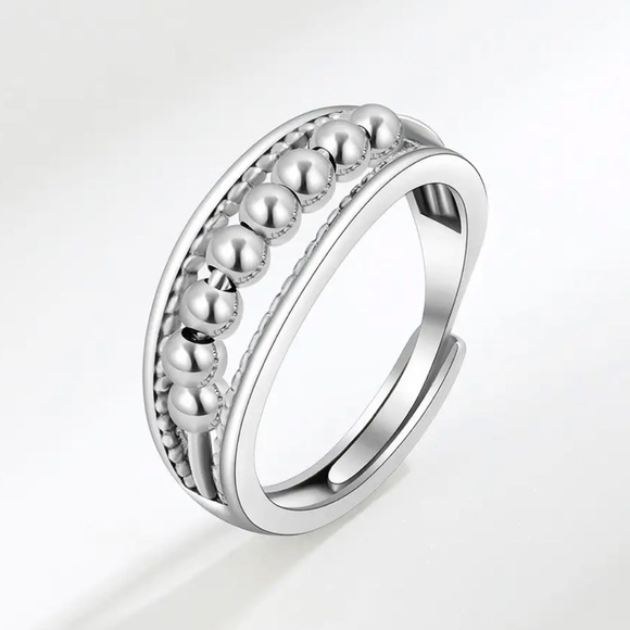 ✨NEW Sterling Silver Anti Anxiety Fidget Spinner Ring - Picture 4 of 5
